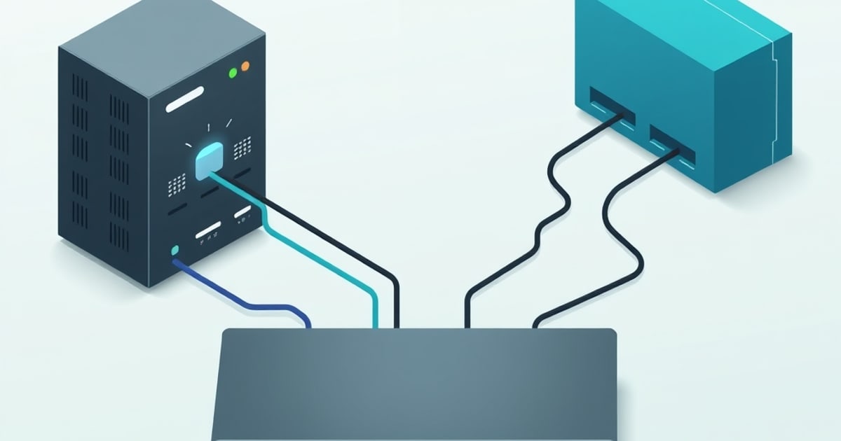 Isometric network diagram showing IoT, guest, and trusted segments isolated by firewalls